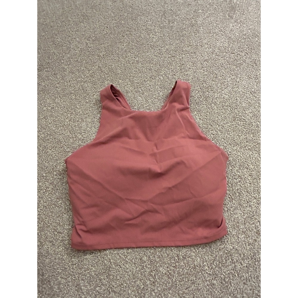 Avia Sports Bra Womens M Pink Excellent High Neck Built-in Shelf Bra AVZ19
